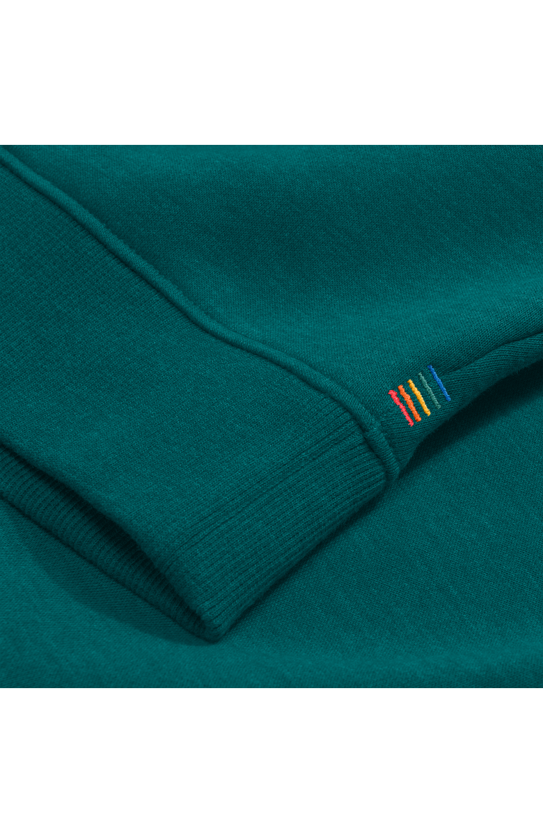 Primary Adult Cozy Fleece Quarter-Zip Sweatshirt, Alternate, color, Heather Spruce