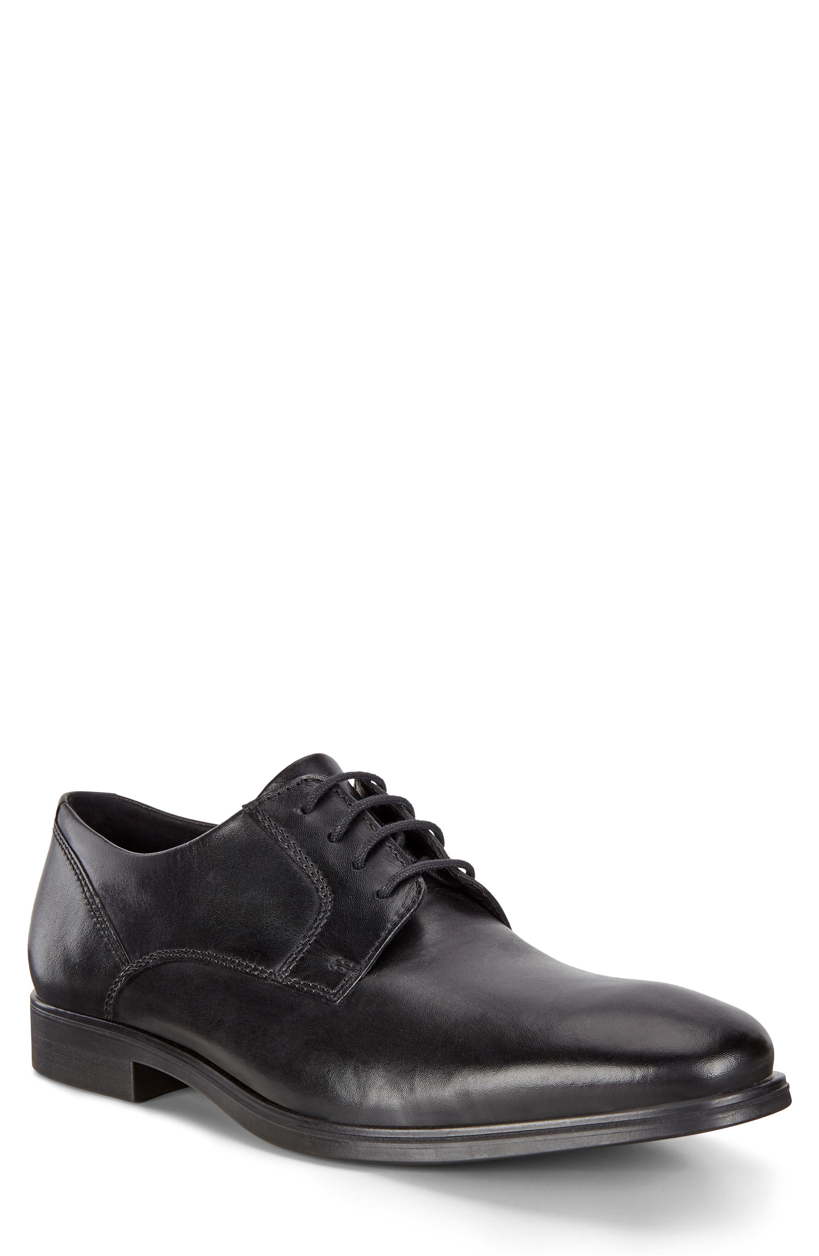 ECCO Queenstown Plain Toe Derby, Alternate, color, Black