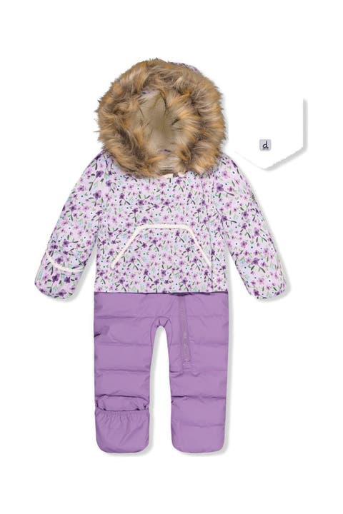 Mini Flowers Snug Car Seat Fleece Neckwarmer One Piece Snowsuit