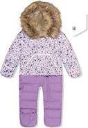 Deux par Deux Mini Flowers Snug Car Seat Fleece Neckwarmer One Piece Snowsuit