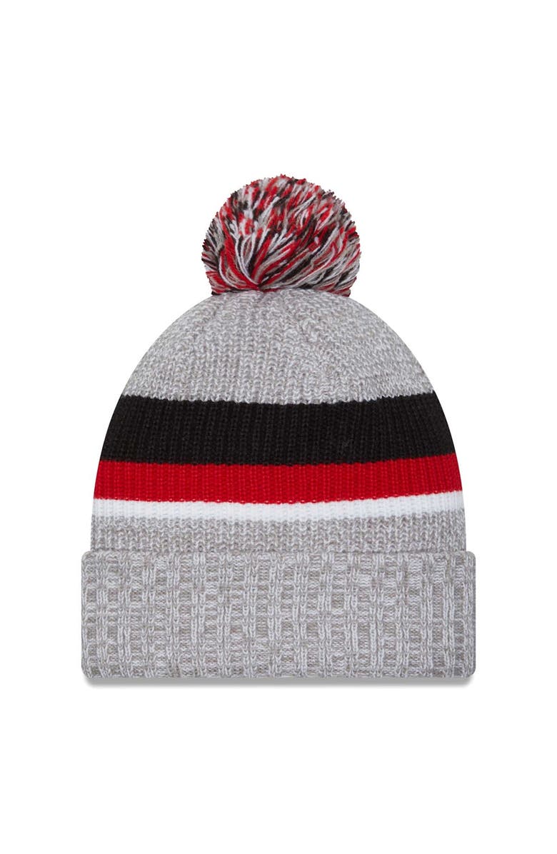 New Era Men's New Era Heather Gray Atlanta Falcons Cuffed Knit Hat with Pom, Alternate, color, Heather Gray