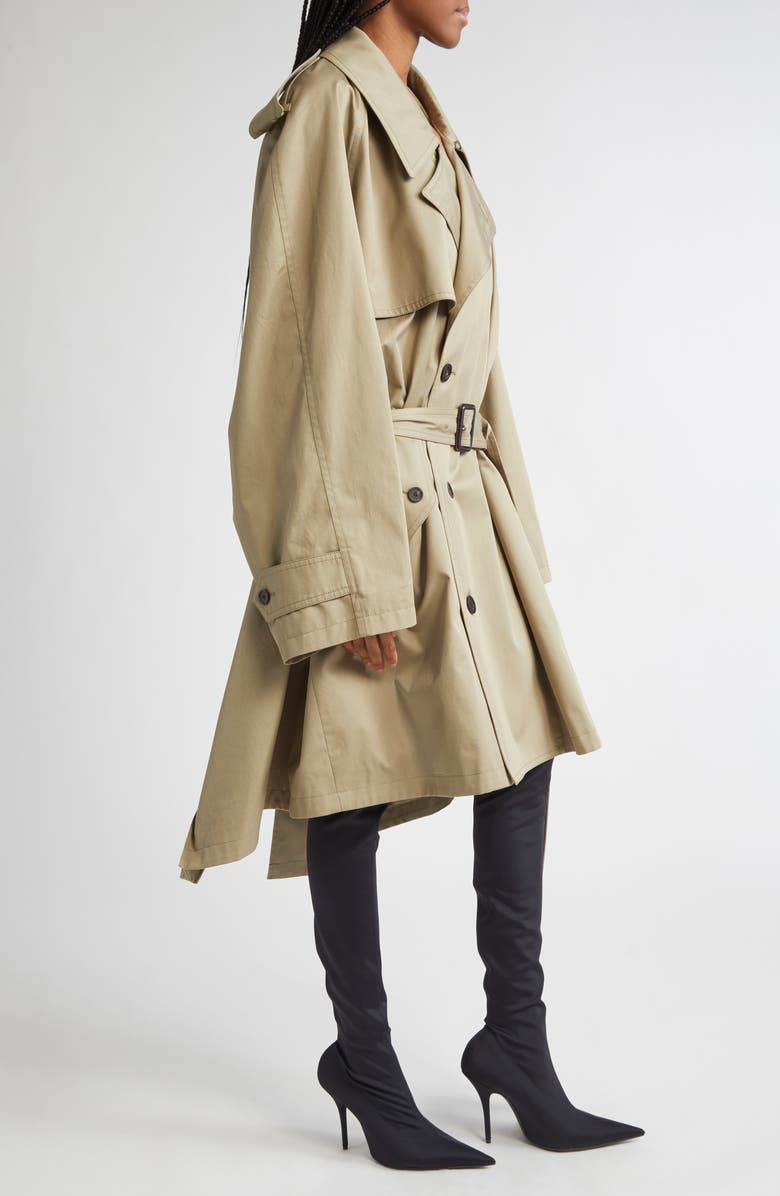 Balenciaga Draped Trench Coat, Alternate, color, 9772 Explorer Beige