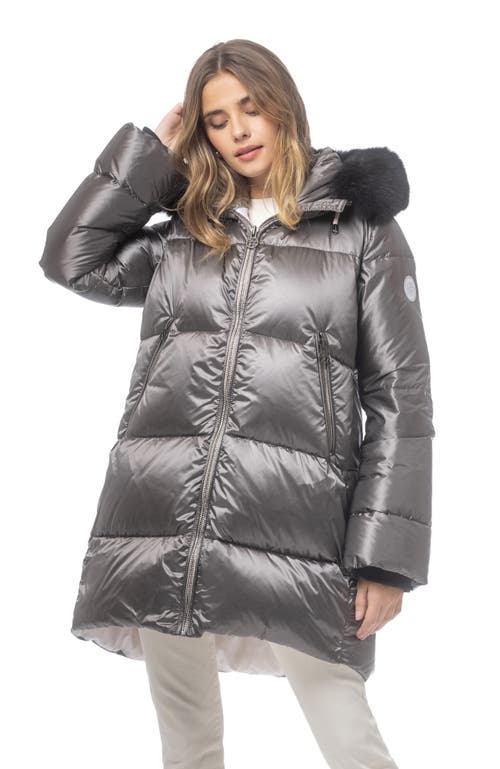 Gorski Apres-ski Horizontal Jacket With Detachable Toscana Lamb Hood Trim In Animal Print