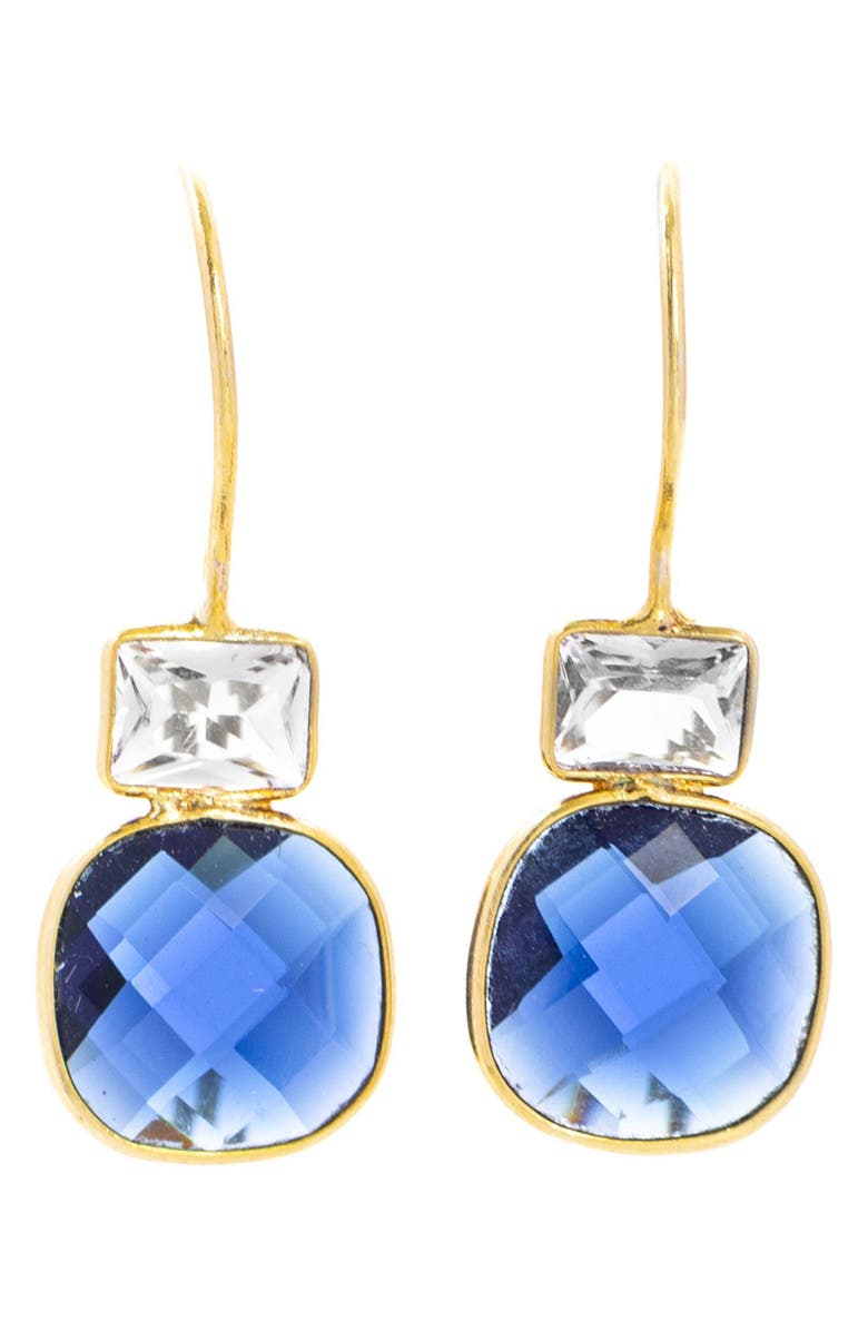 SAACHI Cushion Cut Chalcedony Drop Earrings, Main, color, 