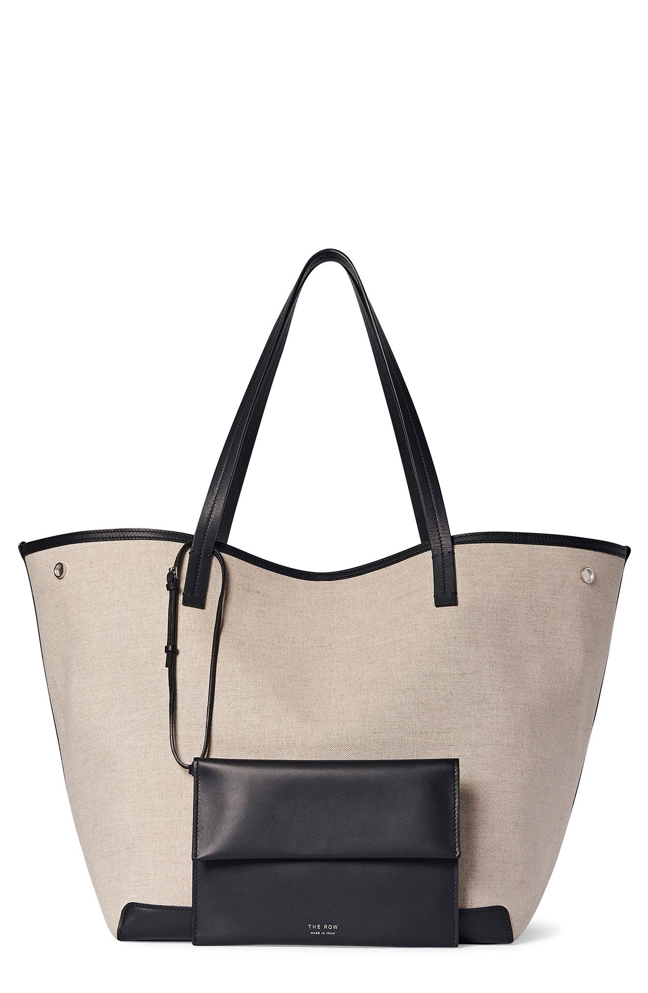 The Row Extra Large Park Linen & Leather Tote, Alternate, color, 