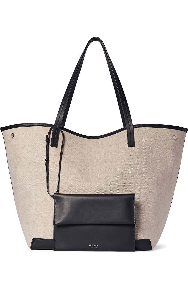 The Row Extra Large Park Linen & Leather Tote, Alternate, color,