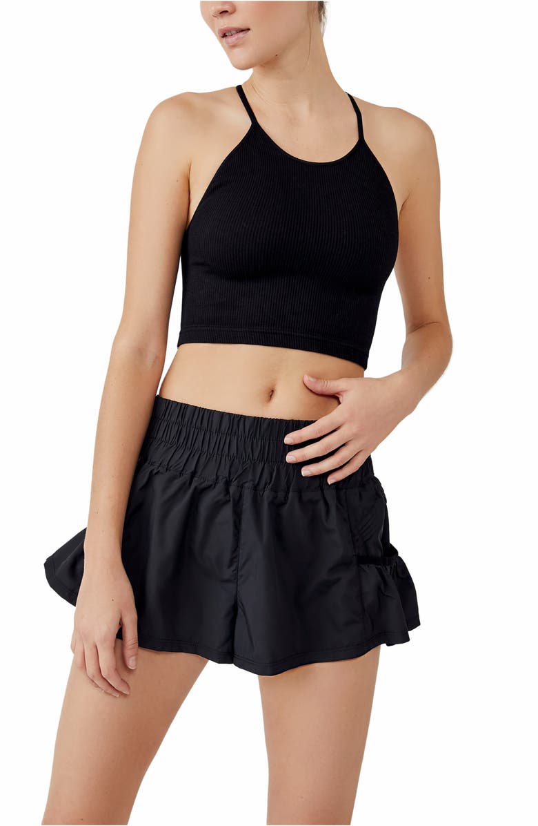 Free People FP Movement Get Your Flirt On Shorts, Alternate, color, Black