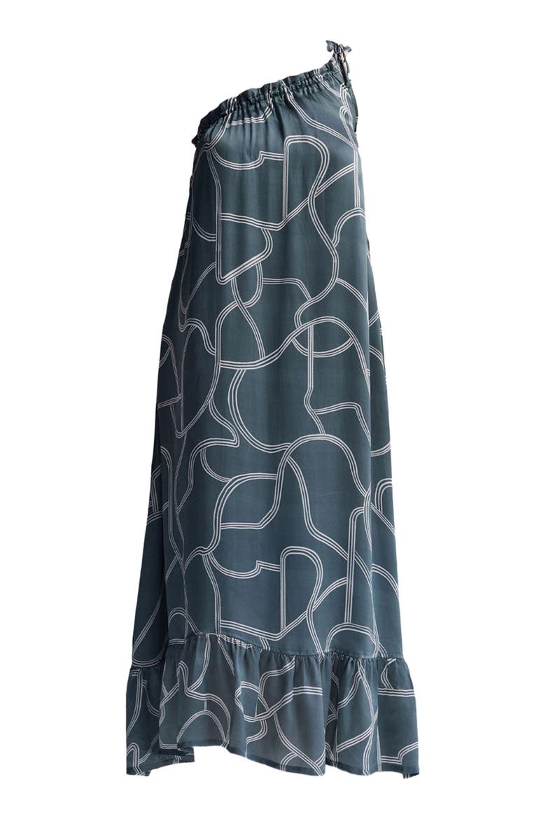 One Shoulder Midi Dress, Alternate, color, Twirls and twists