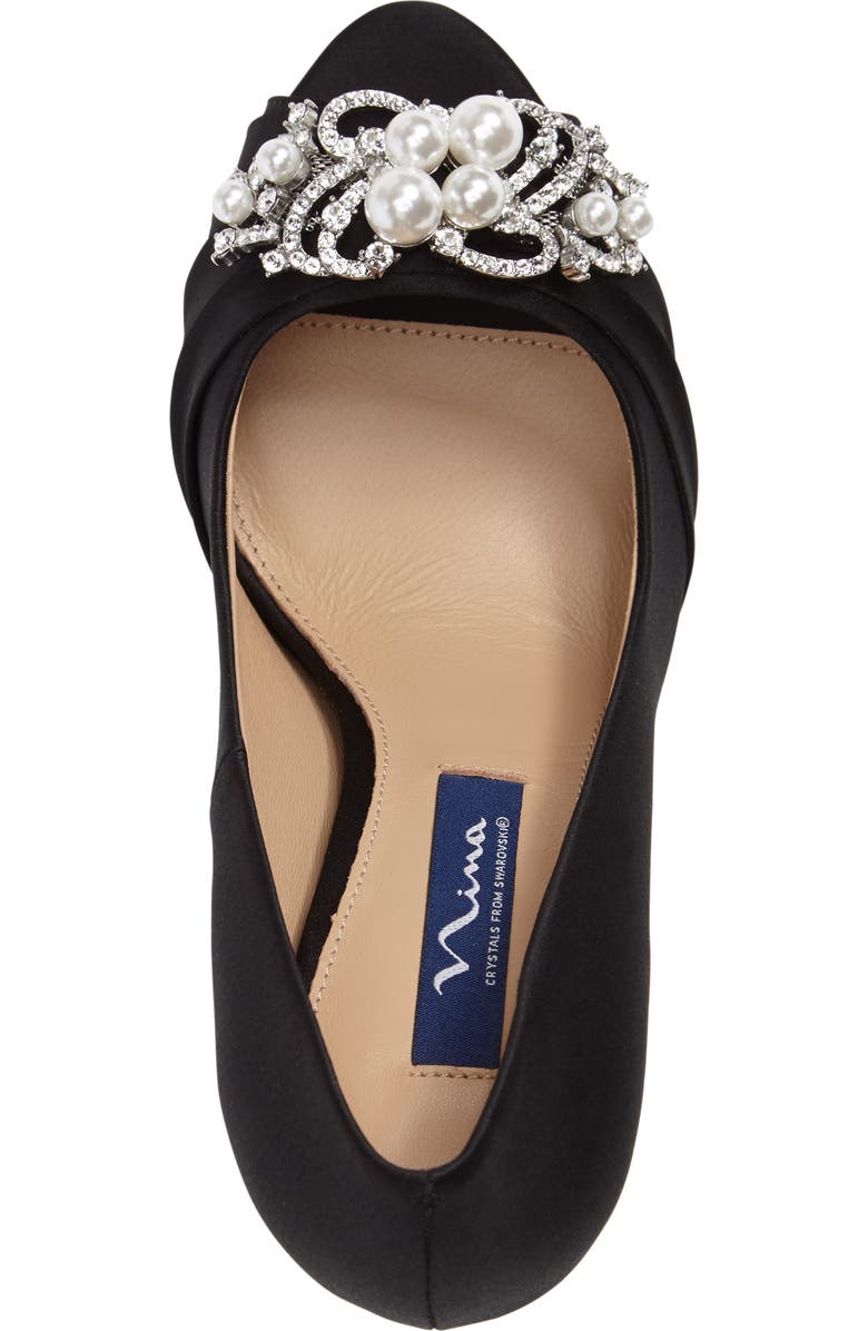 Nina Ruana Swarovski Peep Toe Pump, Alternate, color,