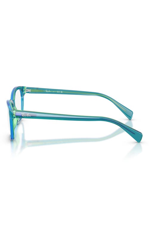 Ray Ban Ray-ban Kids' 46mm Rectangular Optical Glasses In Blue Green