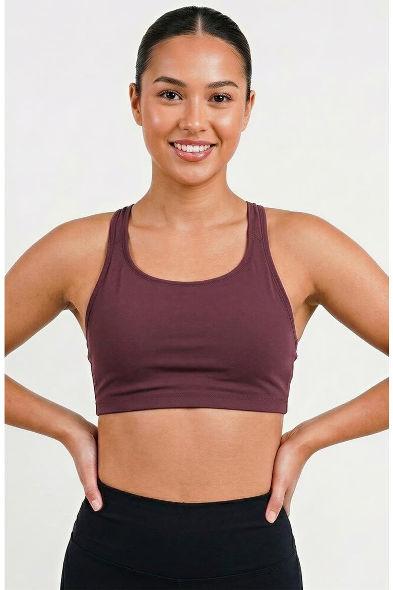 Racerback Swim Bra With Removable Cups, Main, color, Purple Haze