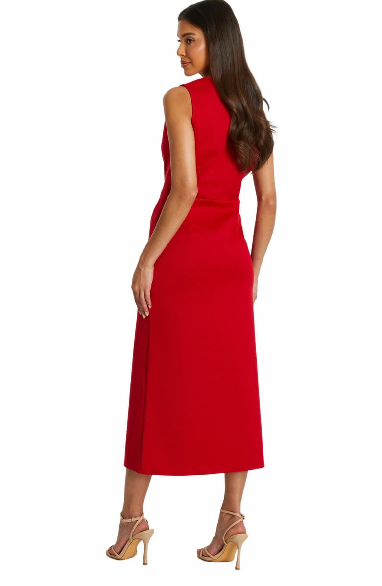 QUIZ Scuba Crepe Wrap Frill Midi Dress, Alternate, color, Red