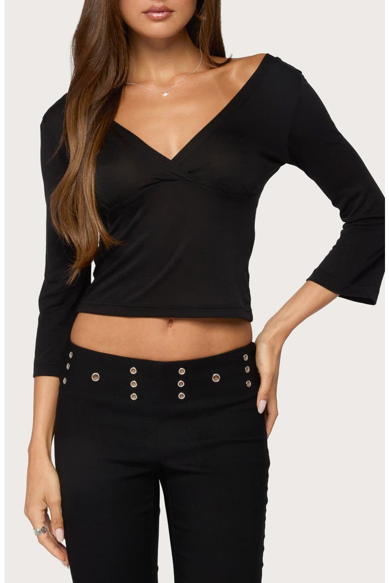 Mar V-Neck Top, Main, color, BLACK