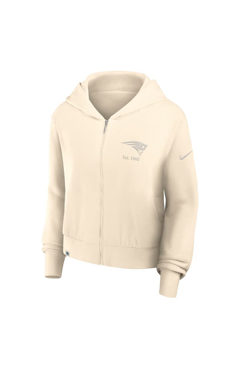 Nike Women's Nike Cream New England Patriots Glory Cropped Full-Zip Hoodie, Alternate, color, Cream
