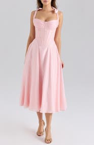 HOUSE OF CB Leia Tie Strap Corset Midi Dress