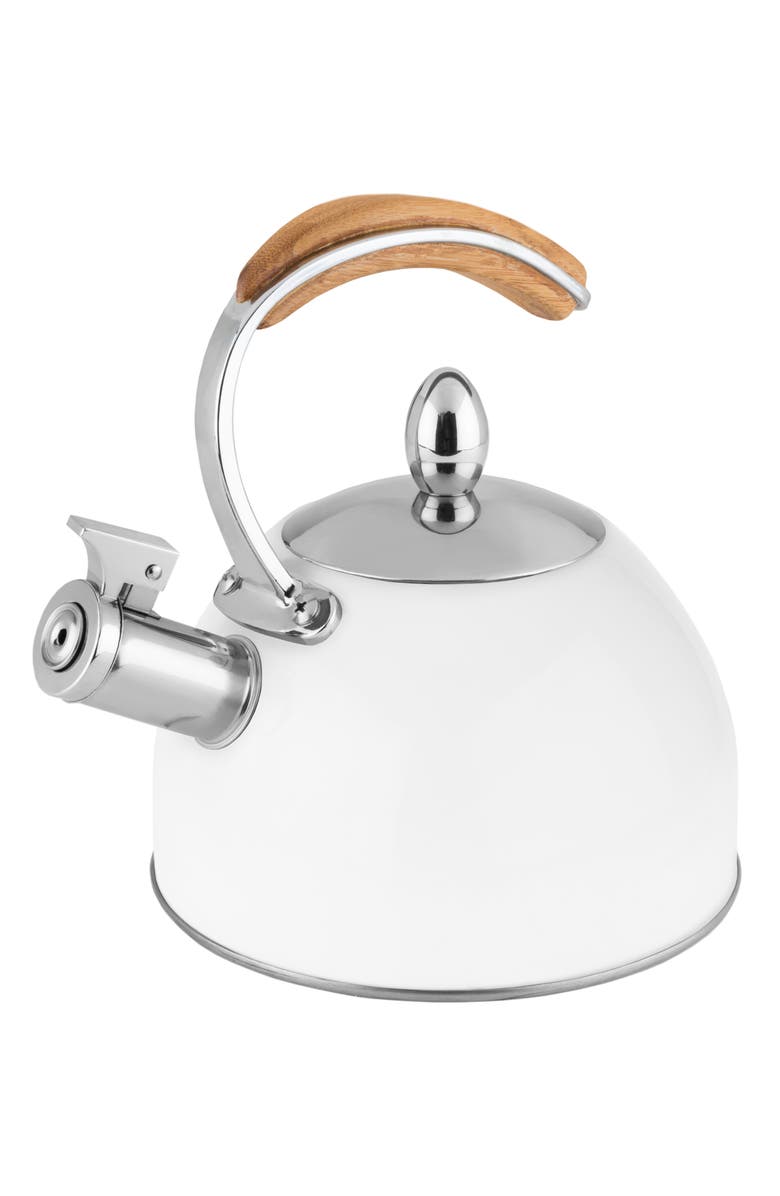 TRUE BRANDS Presley 2-Quart Enameled Stainless Steel Kettle, Main, color, White