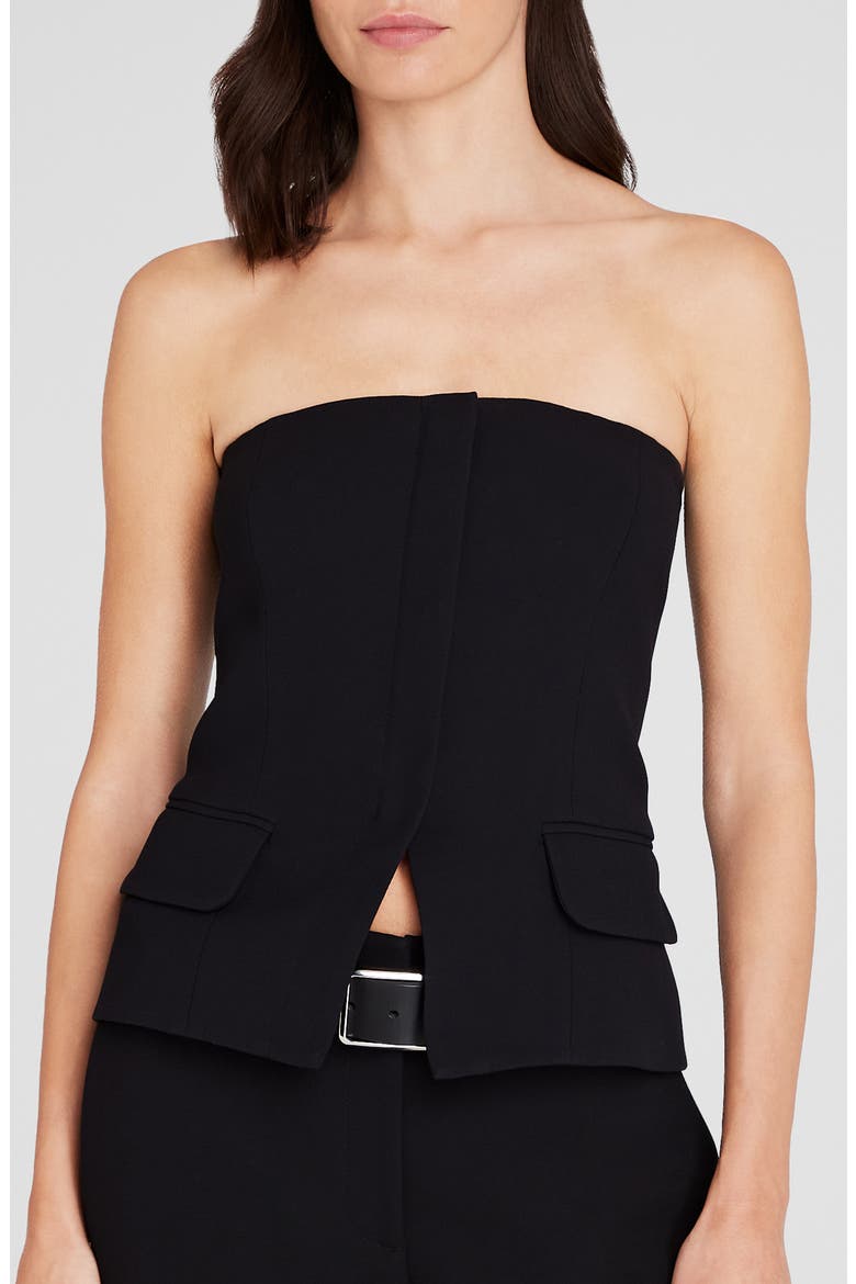 Strapless Tailored Tube Top, Alternate, color, BLACK
