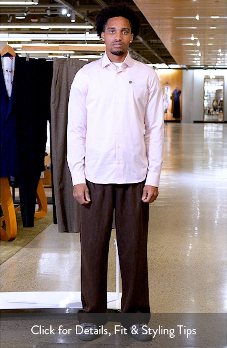 Modern Fit Jacquard Cotton Knit Dress Shirt, sales video thumbnail