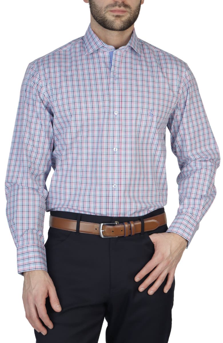 TailorByrd Gingham Poplin Stretch Shirt, Alternate, color,