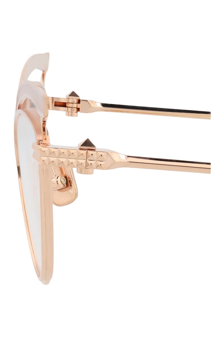 55mm Cat Eye Optical Glasses, Alternate, color, ROSE GOLD TRANSPARENT