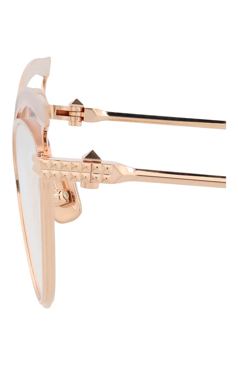 Valentino 55mm Cat Eye Optical Glasses, Alternate, color, Rose Gold Transparent