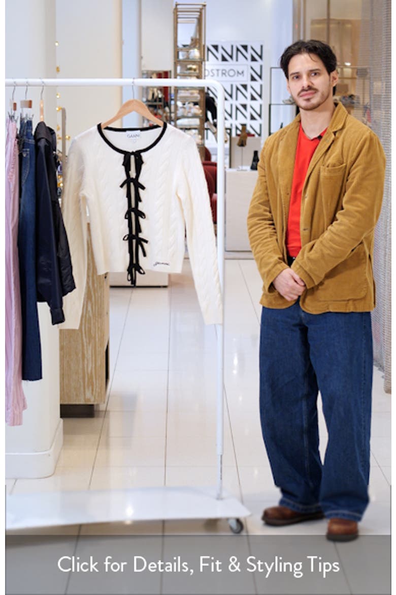 Tie Front Merino Wool & Cashmere Cable Sweater video