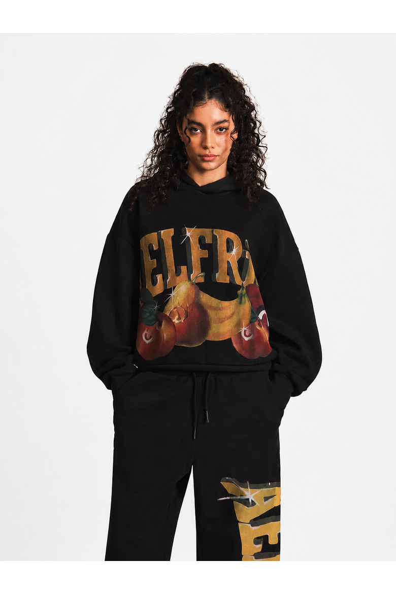 Fruit Graphic Hoodie, Main, color, Black