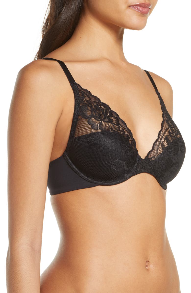 Natori Avail Convertible Underwire Contour Bra, Alternate, color, Black