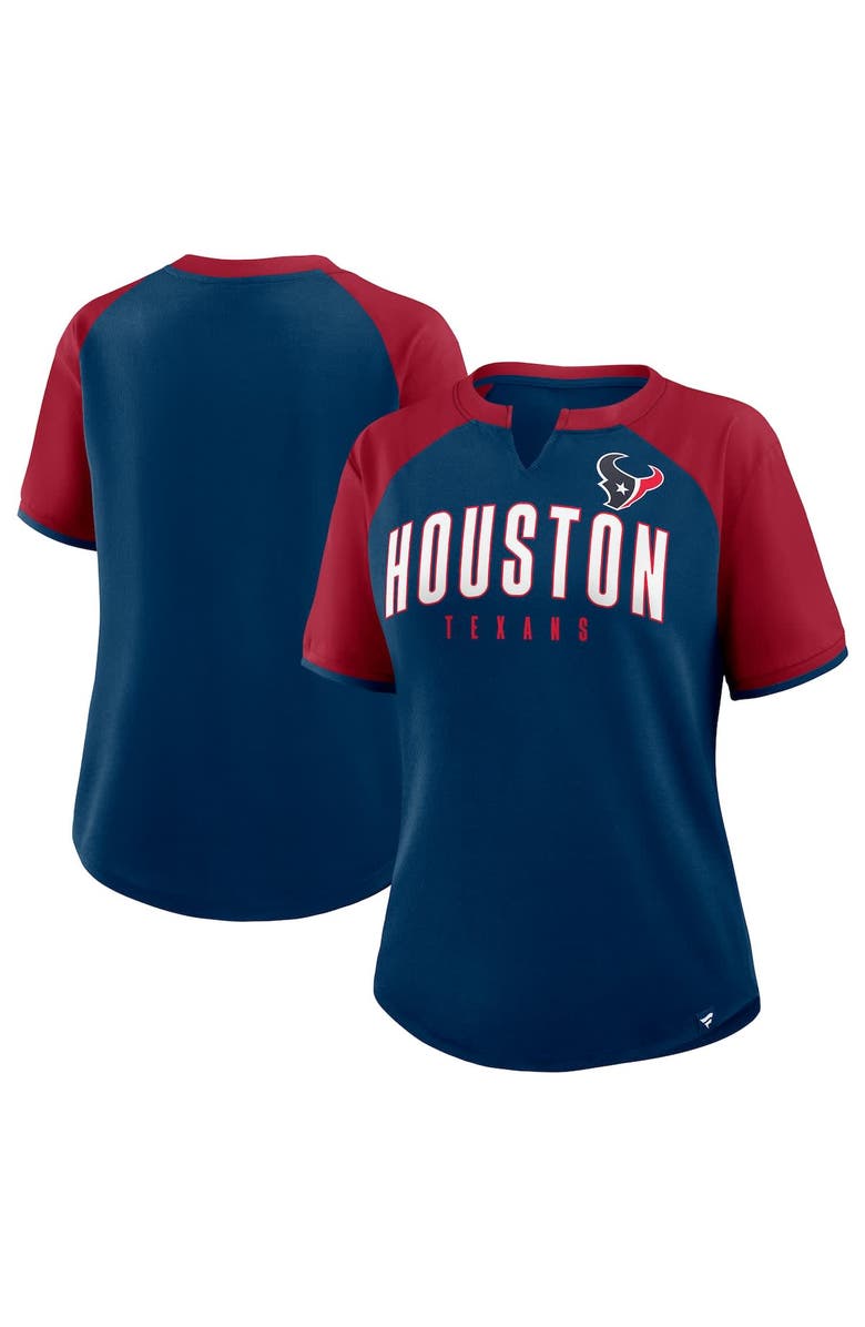 FANATICS Women's Fanatics Navy/Red Houston Texans Height Advantage T-Shirt, Alternate, color, Navy