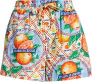 Damson Madder Orange Wrapper Organic Cotton Drawstring Shorts