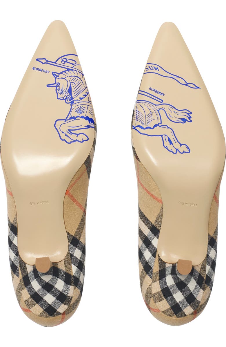 Burberry Check Dame Pumps, Alternate, color, Sand Beige