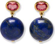 Lizzie Fortunato Umbria Rhodolite & Lapis Drop Earrings