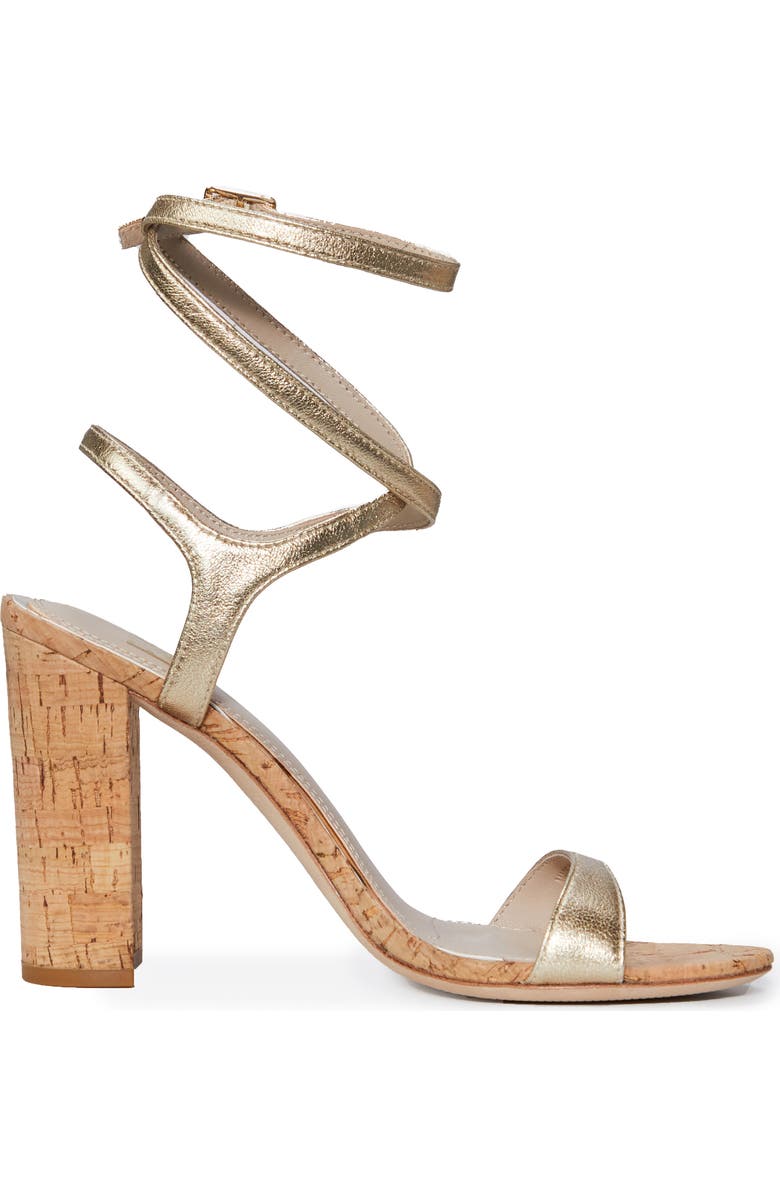PAIGE Niko Ankle Tie Sandal, Alternate, color, Light Gold