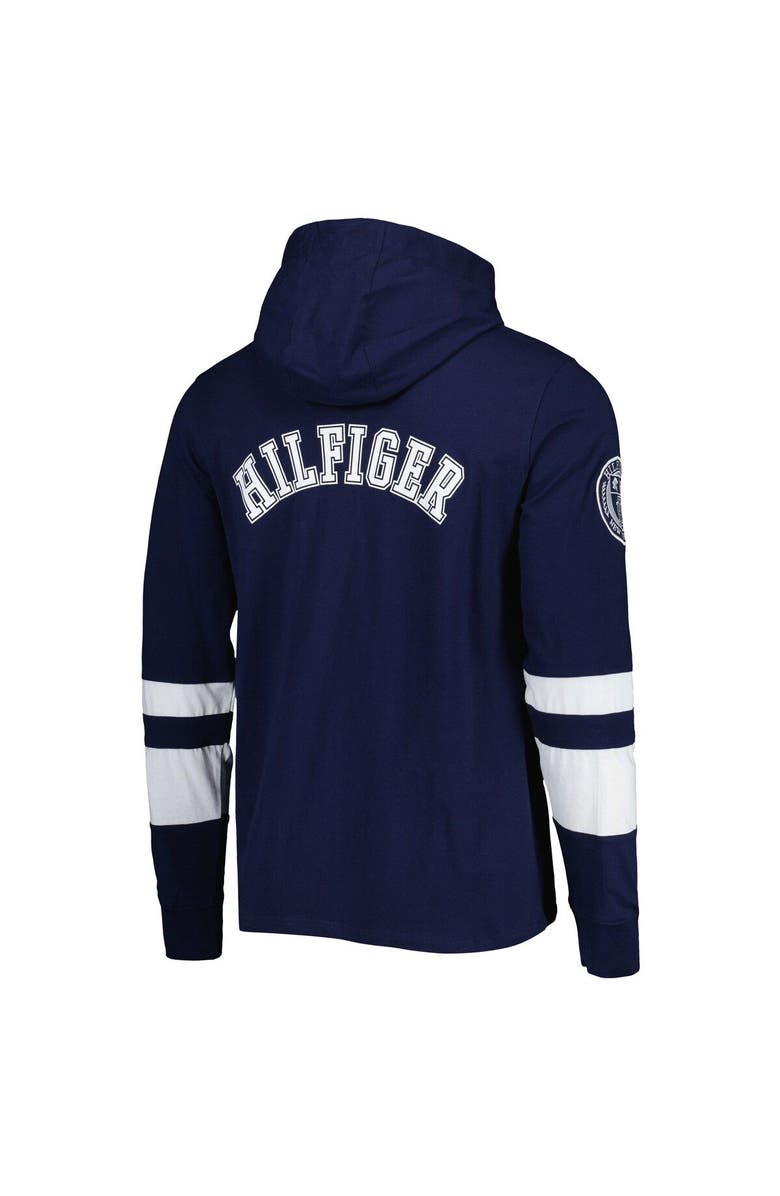 Tommy Hilfiger Men's Tommy Hilfiger Navy/White New England Patriots Alex Long Sleeve Hoodie T-Shirt, Alternate, color, Navy