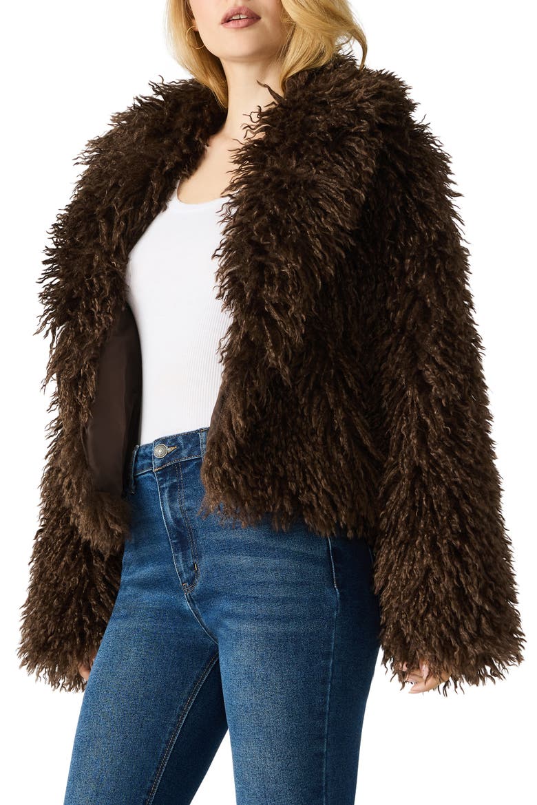 Inaya Faux Fur Jacket, Alternate, color, DARK ESPRESSO