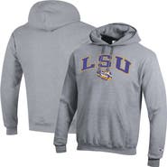 Champion Men's Champion  Heather Gray LSU Tigers Arch Over Logo Pullover Hoodie