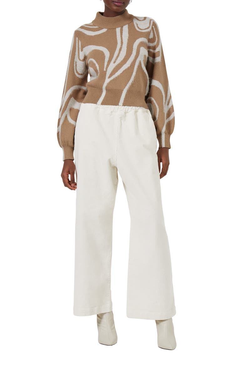 Maryssa Jacquard Sweater, Alternate, color, CAMEL-CLASSIC CREAM