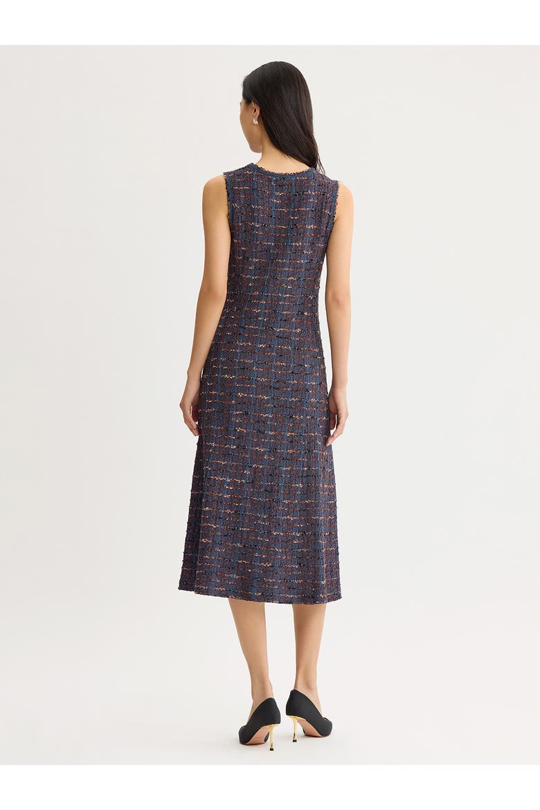 Sleeveless A-Line Ribbon Knit Maxi Dress, Alternate, color, Mahogany/Stardust/Charmeuse