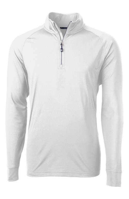 Cutter & Buck Adapt Knit Quarter Zip Pullover in White 