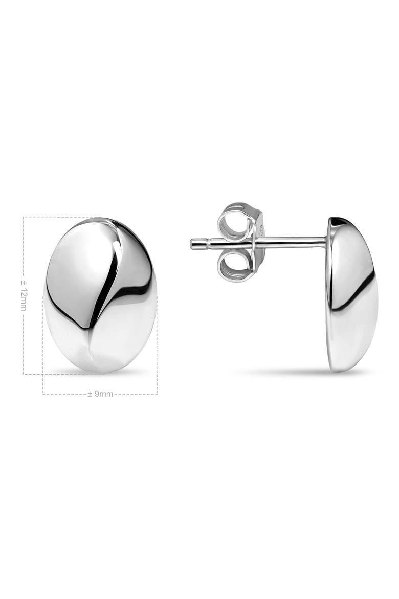Beveled Curved Dome Stud Earrings, Alternate, color, SILVER