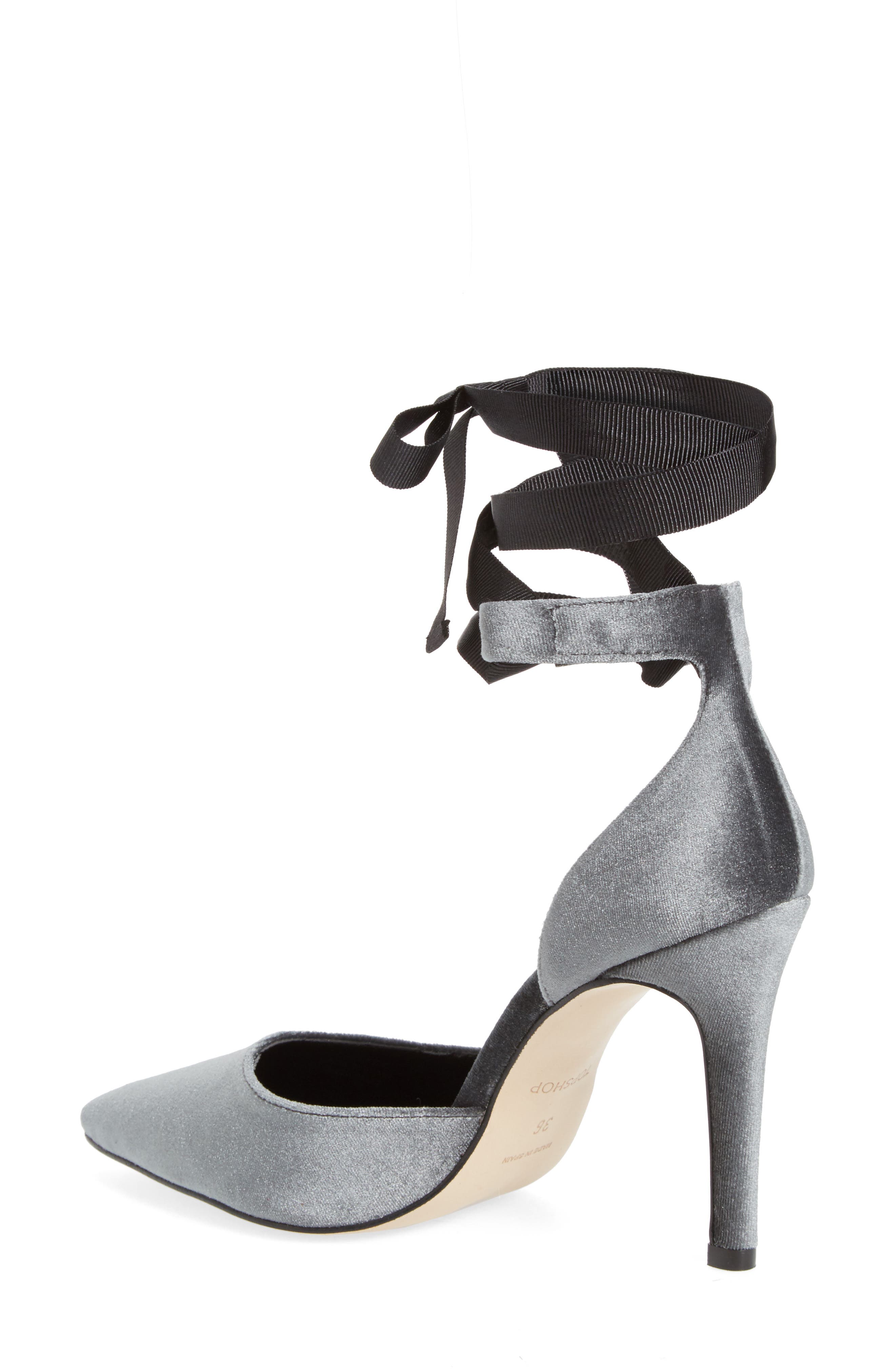 Topshop Graceful Ankle Tie d'Orsay Pump, Alternate, color, 