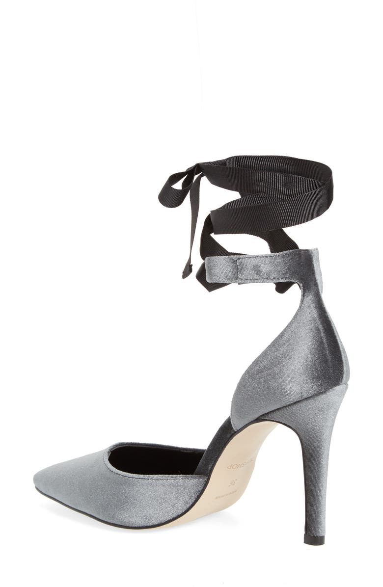 Topshop Graceful Ankle Tie d'Orsay Pump, Alternate, color,
