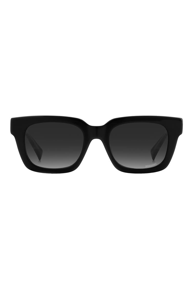 56mm Rectangular Sunglasses, Main, color, BLACK/ GREY SHADED
