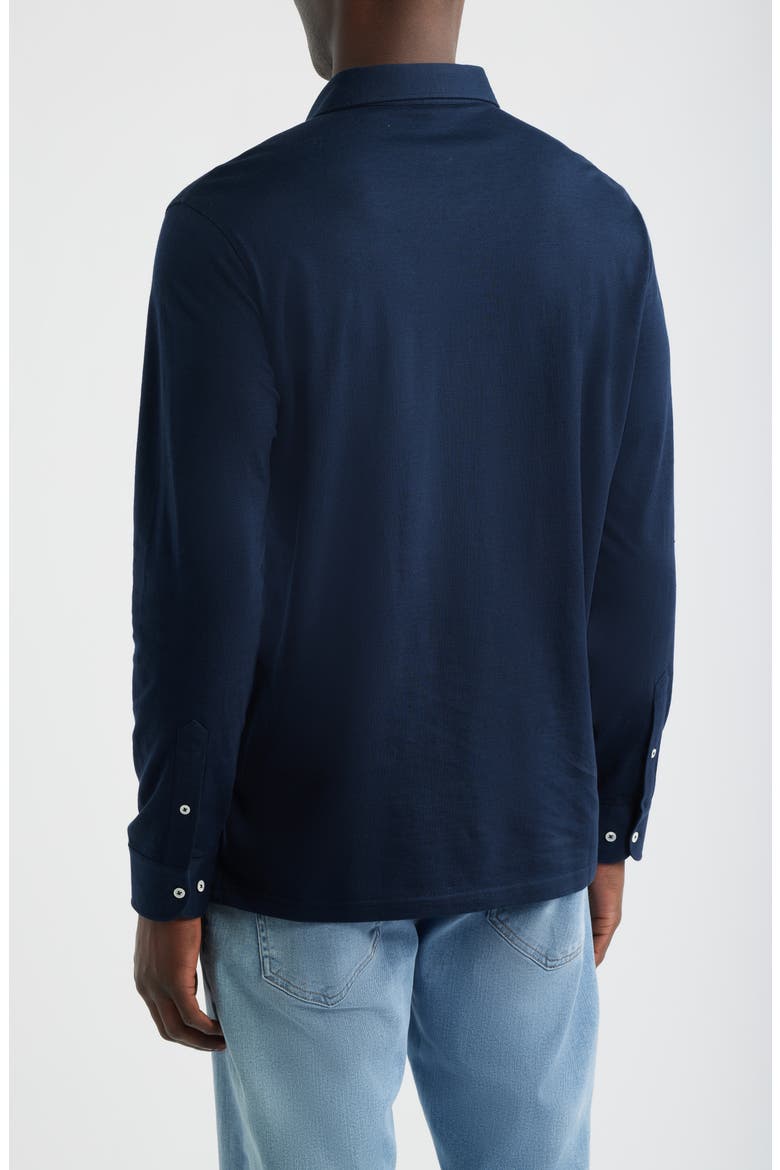 Landon Crown Crafted Long Sleeve Polo, Alternate, color, NAVY