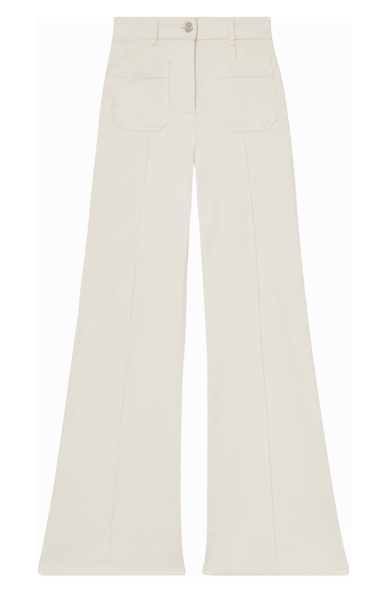 Reiss Sakura Pintuck Patch Pocket Wide Leg Jeans, Alternate, color, Ecru