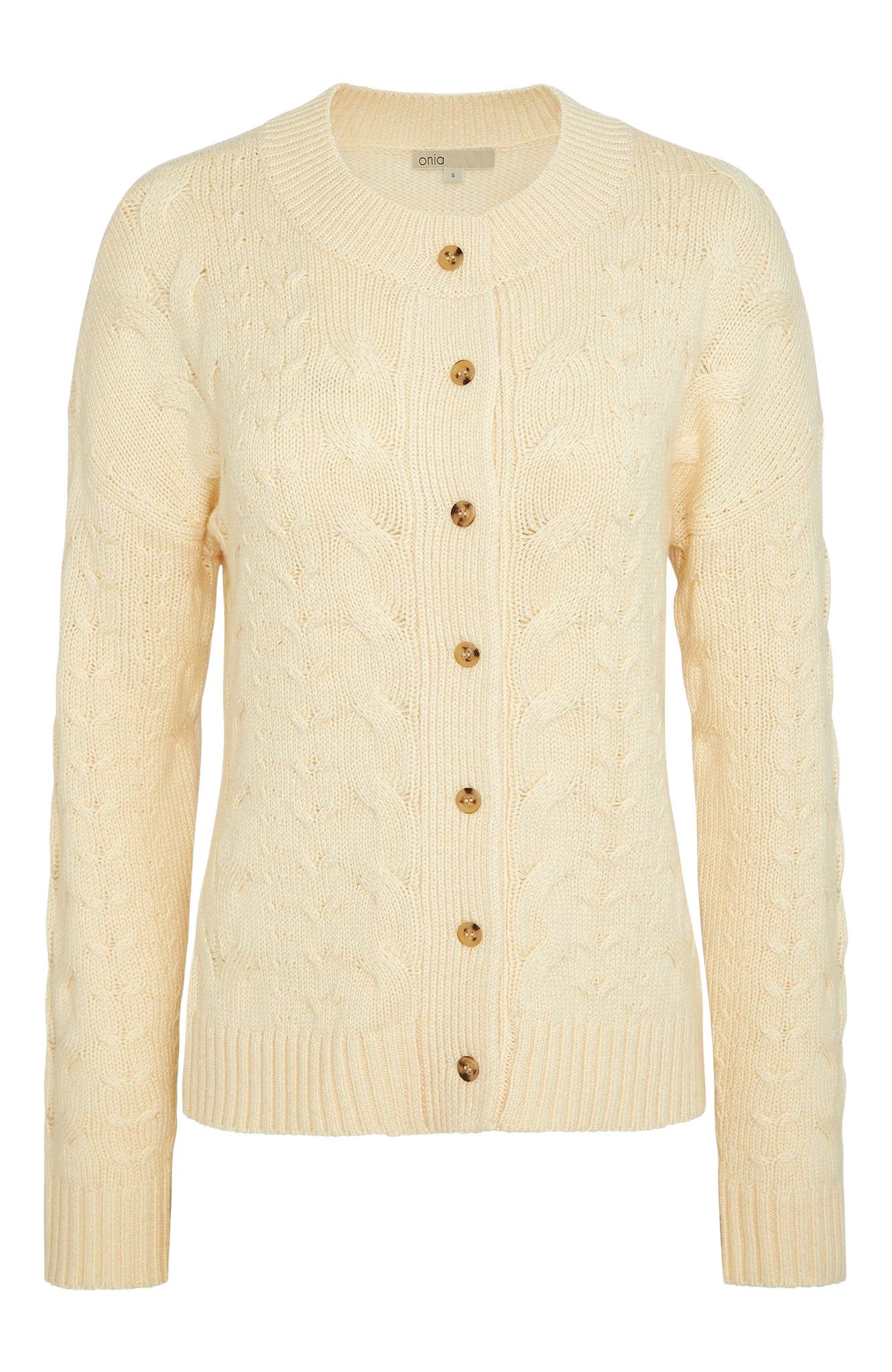 Fitted Cable Knit Cardigan - image 2