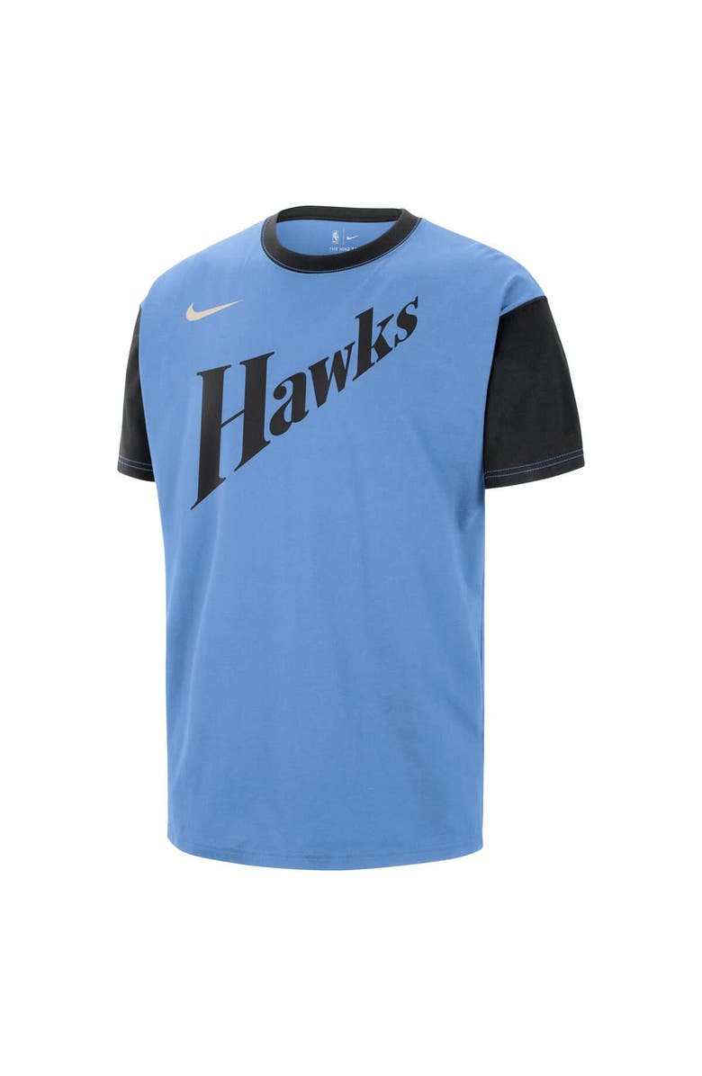 Nike Men's Nike Light Blue Atlanta Hawks 2024/25 City Edition Courtside Color Block T-Shirt, Alternate, color, 