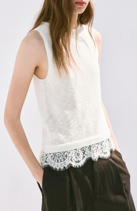 Lace Detail Knit Top