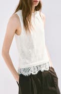 MANGO Lace Detail Knit Top