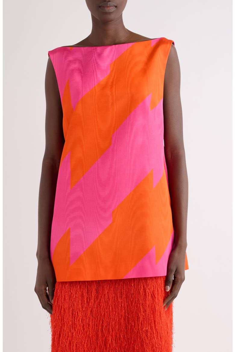 Dabel Broken Stripe Moiré Top, Main, color, FUCHSIA
